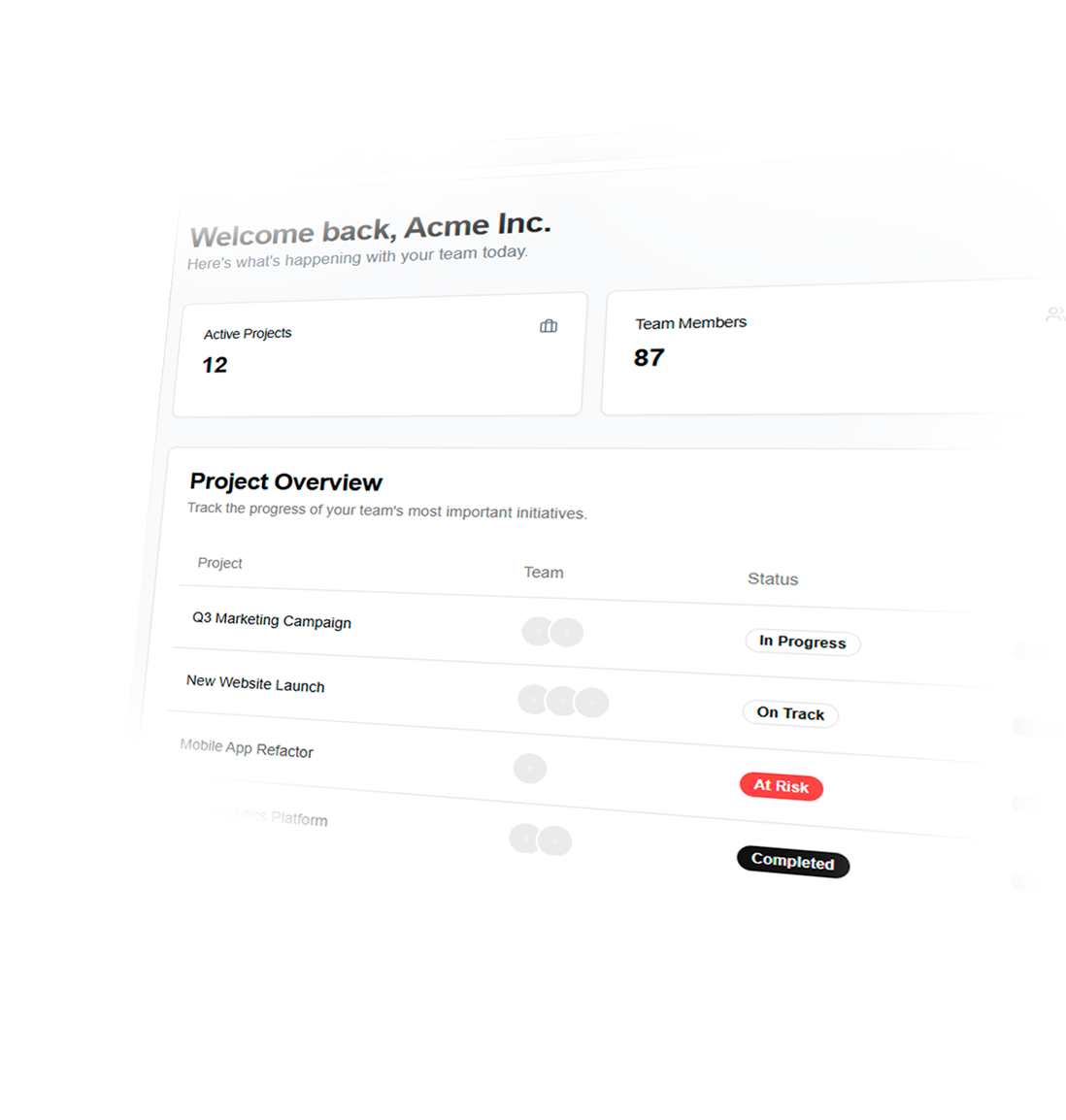 Project Overview Dashboard